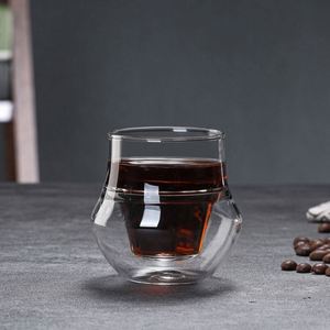 แก้วกาแฟแก้วบอโรซิลิเกตสูง แก้วน้ำชาแบบมีหูจับเดี่ยว แก้วน้ำชาสองชั้น - Product Image 4