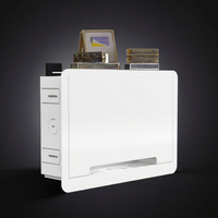 Boîtier multimédia mural pour TV avec logo personnalisé, blanc, 9 pouces, en PVC durable, kit de gestion des câbles, système compatible OEM/ODM