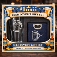 Coffret bière pour la fête des pères, coffret cadeau pour les amateurs de bière avec verre à bière et ouvre-bouteille pour papa, cadeau d'anniversaire pour la fête des pères