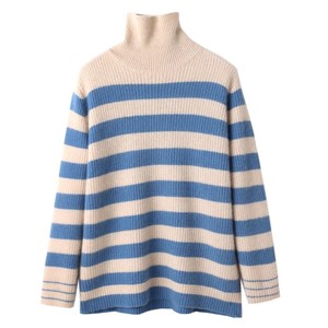 Vêtements de créateur pour femmes, mode décontractée, motif uni, respirant, 100% cachemire, haut tricoté d'automne, <span class=keywords><strong>pull</strong></span> à col roulé pour femmes - Product Image 6