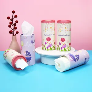 2 Ply 3ply 4Ply Cylinder Tissue Portable Round Boxes Hot Sale Creative Cylinder Household Facial Tissue Paper