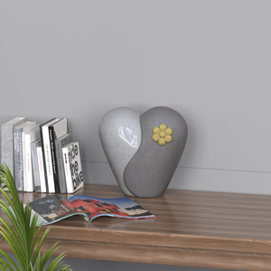 Оптовая продажа, ручная работа, двухцветная керамическая урна-компаньон в форме сердца, урна на память для собаки, кошки или пары, мемориал - Product Image 5