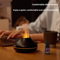 Diffuseur d'arômes USB portable avec flamme simulée, humidificateur, purificateur d'air aux huiles essentielles pour voiture, voyage, bureau