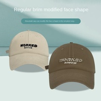 Nouvelle casquette de baseball 6 panneaux en PVC brodée en 3D avec lettres, style coréen, souple, à large bord, pour tous les jours, protection solaire