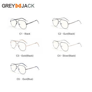 Nouvelle monture de lunettes artistique pilote, monture intégrale en métal, plastique et acier, protection anti-lumière bleue, unisexe, grande taille 66001OP - Product Image 5