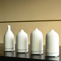 Diffuseur à ultrasons noir électrique de 160ml, humidificateur d'air en céramique, diffuseur d'arôme