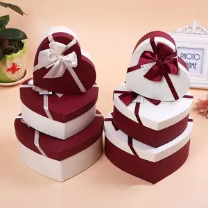 Heart Shape Elegant Colorize Packaging Chocolate Paper Packaging Box Valentine Gift Box Custom Cardboard Box