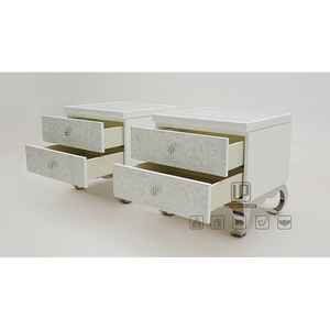 High End <b>White</b> Marble Top Nightstand Wooden Bedroom Drawers Storage Square Nightstand With Metal Leg Bedroom Drawer Cabinet - Product Image 6