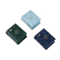 Boîte à bijoux en forme de livre de style rétro européen, en cuir PU haut de gamme, avec finition bronzée, fermeture magnétique, petite, rouge, personnalisable, UV