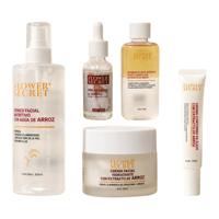 Flower Secret 5pcs Set Perawatan Wajah Ekstrak Beras Anti-Penuaan Pemutih - Pabrik OEM/ODM Label Pribadi Profesional