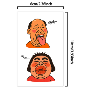 Coloridos tatuajes temporales pegatina divertida Goofy pareja <span class=keywords><strong>beso</strong></span> y lengua Linda pareja de dibujos animados tatuaje impermeable para cara brazo pierna - Product Image 2