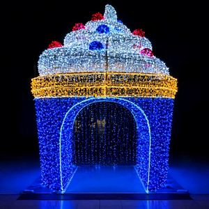 3D <b>LED</b> Christmas Arch Motif Light Outdoor Decoration For Theme Park Event - Product Image 1
