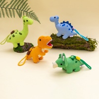 Porte-clés en peluche mignon petit dinosaure Tyrannosaure vert, rembourrage en coton PP, cadeau pour sac d'enfant, cadeau d'affaires