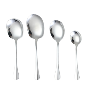 DFG115 Bandeja Grande Plateada para Restaurante, Juego de Cucharas y Cucharones de Acero Inoxidable para Buffets y Hoteles - Product Image 1