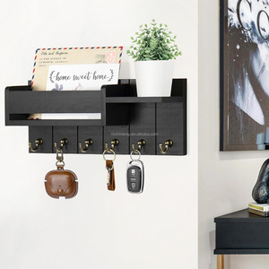 Portachiavi da Parete <span class=keywords><strong>in</strong></span> <span class=keywords><strong>Legno</strong></span> Vintage con Ganci e Organizzatore per Gioielli, per Soggiorno e Bagno - Product Image 3