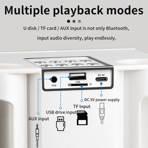 Ys2k השיר bluetetooth אודיו rgb אור אלחוטי כפול מיקרופון אלחוטי קל מיקרופון אלחוטי - Product Image 6