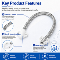 Protector de Cable para Cerradura Inteligente, de Metal Resistente, Impermeable, Diseño Anti-Corte, Longitud Ajustable