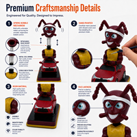 Figurine d'insecte bobblehead en résine personnalisée, motif fourmi, conduisant une voiture, faite et peinte à la main, avec véhicule, cadeau de collection OEM/ODM