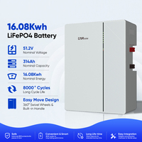 Аккумулятор DAH Koper Stock: Горячая распродажа, 51.2В 16.08кВтч, умная BMS, Bluetooth, Wi-Fi, управление через приложение, солнечная батарея, перезаряжаемая, для домашнего хранения, LiFePO4