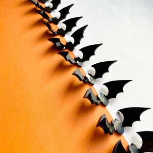 น้ำผึ้งและความหวาน ของตกแต่งเค้กอะคริลิค 3 มิติ รูปค้างคาว ฮาโลวีน ขนาดกว้าง 9 ซม. ท็อปเปอร์คัพเค้ก อุปกรณ์ตกแต่งสถานที่ - Product Image 5