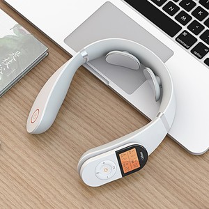 Venta al por mayor inteligente portátil <span class=keywords><strong>TENS</strong></span> pulso terapia de calentamiento en forma de U cuello masajeador collar con control remoto - Product Image 1