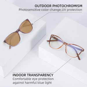 卸売ブルーライトブロッキングフォトクロミックサングラスカスタムロゴ眼鏡アンチブルー光放射フォトクロミックメガネ - Product Image 3