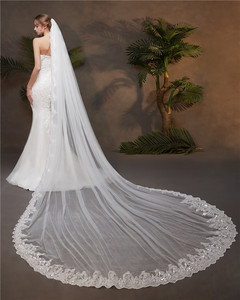 S5800F New Hot -selling <b>Wedding</b> Dress <b>Accessories</b> New Lace Tail Bride Veils for Women - Product Image 1