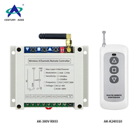 Commutateur de télécommande sans fil personnalisé 433mhz DC 12V avec code d'apprentissage RF 4-Ch Module récepteur de relais en métal et émetteur