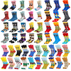 Hot Sales Anime Cartoon Socks Funky Funny Comics Men Fashion Socks Animados Tube Crew Designer Meias Ankle Anime Happy Socks