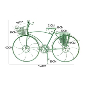 <span class=keywords><strong>Maceta</strong></span> de Bicicleta Blanca, Jardinera Decorativa de Metal, Soporte de Flores para Jardín de Bicicletas para Bodas - Product Image 2