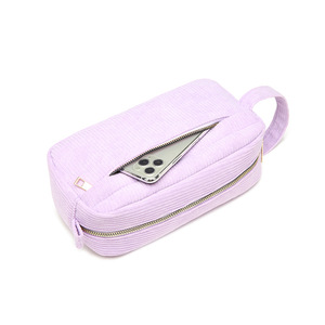 Bolsa <span class=keywords><strong>de</strong></span> <span class=keywords><strong>Maquillaje</strong></span> <span class=keywords><strong>de</strong></span> Pana <span class=keywords><strong>de</strong></span> Gran Capacidad, Estuche Portátil <span class=keywords><strong>de</strong></span> Viaje para Cosméticos, Neceser Sencillo y Moderno con Cremallera para Almacenamiento <span class=keywords><strong>de</strong></span> Lápiz Labial, Venta al por Mayor - Product Image 2