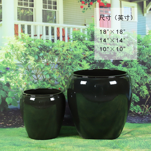 Grands pots <span class=keywords><strong>de</strong></span> jardin en céramique d'extérieur, contenants décoratifs pour plantes pour patio, <span class=keywords><strong>cour</strong></span>, balcon - Product Image 2