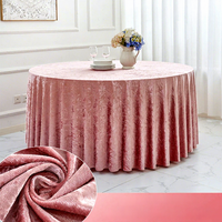 Nappe de table d'hôtel moderne en polyester, épaisse, grande, couleur unie, velours, jupe de table pour banquet de mariage, vente en gros