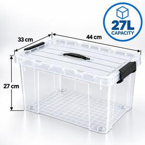 Großhandel 27L PP Aufbewahrungsbox Transparente Rechteckige Stapelbare Box für Schlafzimmer Wohnzimmer Wäsche-Organizer - Product Image 2