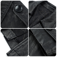 Manteau trench en cuir réversible pour homme, taille extra large, pour l'automne et l'hiver, avec logo sur le devant, veste en cuir, col de costume