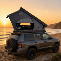 Tente de toit triangulaire surélevée à coque rigide pour SUV, avec annexe en tissu imperméable pour les voyages en famille