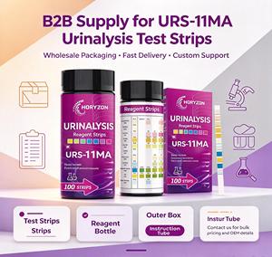 Strisce Reattive <span class=keywords><strong>per</strong></span> Analisi Urinaria URS-11MA, 11 Parametri, Screening Renale <span class=keywords><strong>per</strong></span> Microalbuminemia, Infezioni Urinarie, <span class=keywords><strong>Diabete</strong></span>, Salute Epatica, 100 Strisce, Certificato CE - Product Image 2