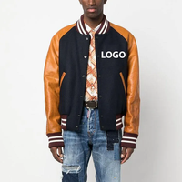 Vêtements de rue de haute qualité Logo de broderie personnalisé hommes vestes de baseball Patch personnalisé travail universitaire manches en cuir vestes pour femmes