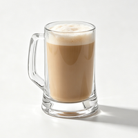 Chope à bière en verre grande capacité avec poignée, base lourde, pour boissons glacées, bière, limonade, logo personnalisé