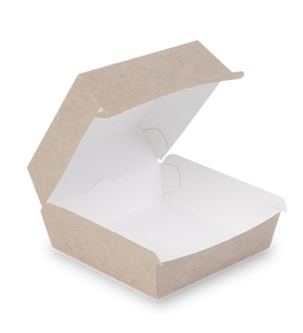 Boîte à burger en kraft taille M, jetable, préformée, pour vente en gros, avec logo personnalisé - Product Image 2
