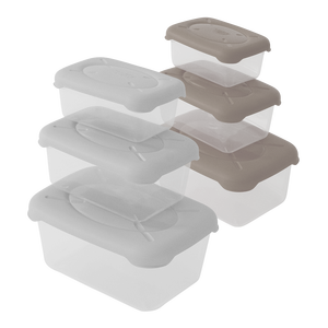 Frigobella Rectangular Food <b>Storage</b> <b>Containers</b> 0.50L 1.00L 1.90L White Taupe PP Material Injection Set of 3 - Product Image 3