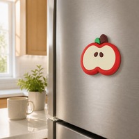 Appelschijf Fruit Thema Zachte PVC Rubber Koelkastmagneet 3D Gepregeerd Schattig Aangepast Logo Koelkastdecoratie voor Huis Keuken Cadeau