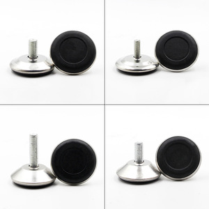 Pieds de meubles réglables en plastique noir avec base en acier inoxydable, support de table robuste au design minimaliste - Product Image 3