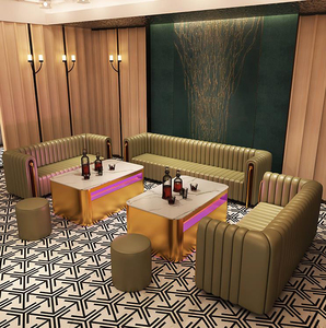Canapé d'angle en forme de <span class=keywords><strong>L</strong></span> pour club, restaurant, ou bar, avec banquette et chaise longue en U - Product Image 5