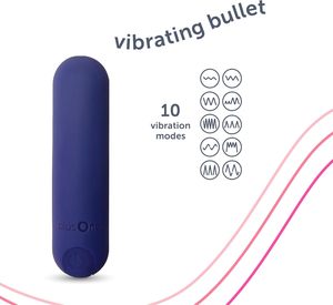 Plusone Phụ Nữ Của Mini Bullet Vibrator Hoàn Toàn Không Thấm Nước USB Có Thể Sạc Lại 10 Rung Cài Đặt Cá Nhân Cơ Thể An Toàn Tím Silicone - Product Image 2