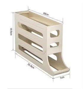 Cuadrado cocina hogar refrigerador desplazamiento huevo estante soporte PP + PET bandeja de almacenamiento cajas y contenedores moderno huevo dispensador - Product Image 1
