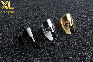Anillo de Acero Inoxidable Personalizado Estilo Punk para Hombre, Anillo Vintage con Diseño de Casco Espartano, Anillo de Titanio para Hombre - Product Image 5