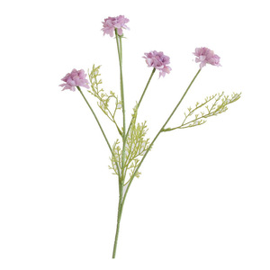 Chrysanthème Artificiel 4 Têtes Fleur en Soie Blanc Rose Clair Décoration de Bureau à Domicile Guirlande d'Allée de Mariage - Product Image 5