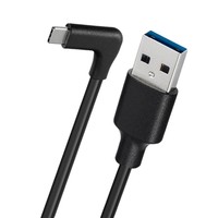Cable USB 3.2 de Tipo A a Tipo C con Ángulo de 90 Grados |   Carga Rápida de 10 Gbps y 60 W |   Cable de Conexión para Auriculares VR |   0.15M a 3M, Negro |   Estable y Confiable