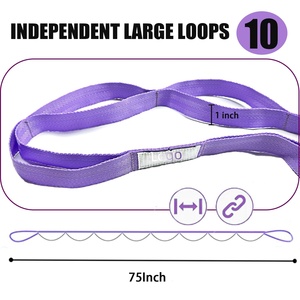 CZFIT High Quality 10 Loops Yoga Strap Stretching Strap <b>Exercise</b> Pilates Dance Workout Fitness Stretching <b>Belt</b> - Product Image 3